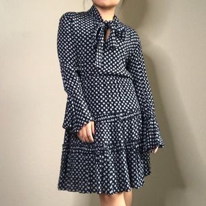 Tommy Hilfiger Floral Bell-sleeve Bow tie dress